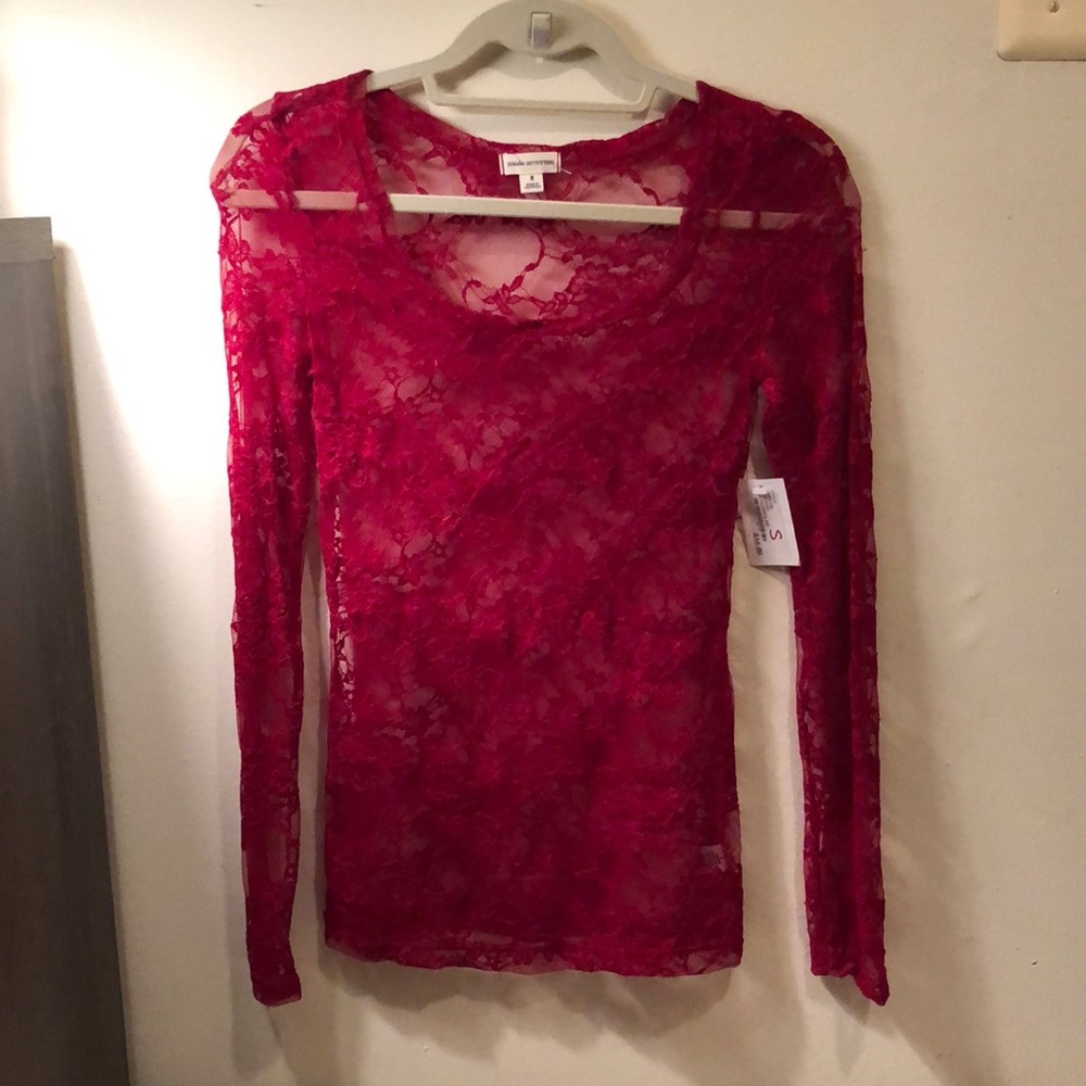 NWT Zenana Outfitters lace long sleeve shirt